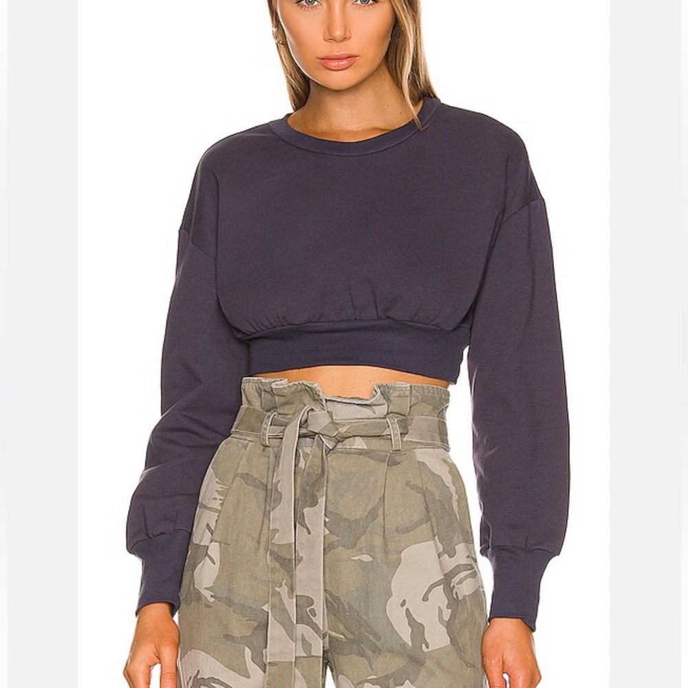 Lovers and friends cropped sweater, navy, size medium